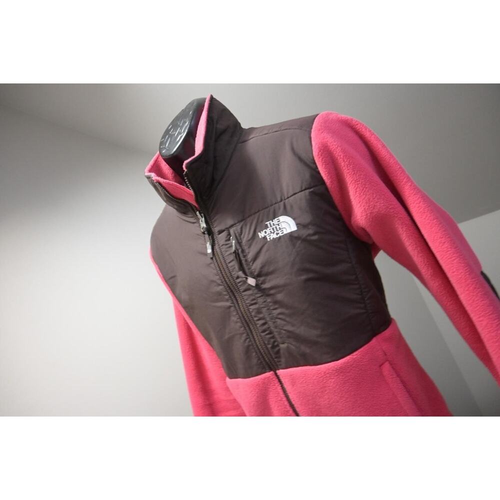 The North Face Fleece Jacket Pink Brown Full Zip Sweater Womens Size‎ Large